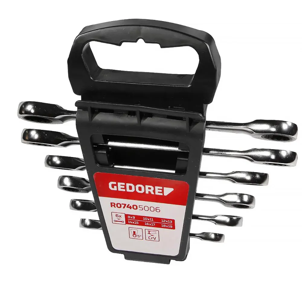 Jogo de chave estrela com catraca 8 a 19MM 6 peç Gedore red — fotografia de referência