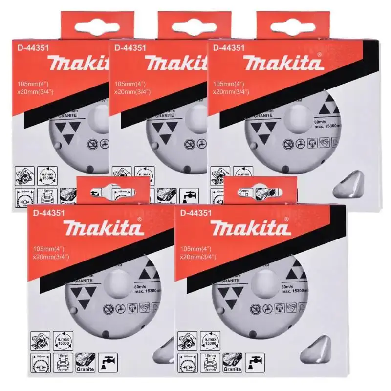 Disco de corte diamantado 4.1/8 POL 105 MM para granito D-44351 kit com 5 peças Makita — fotografia 6