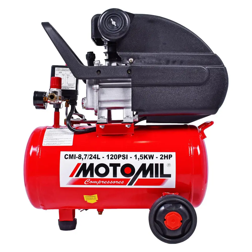 Moto compressor de ar CMI-8,7/24 24L bivolt MotoMil — fotografia 4