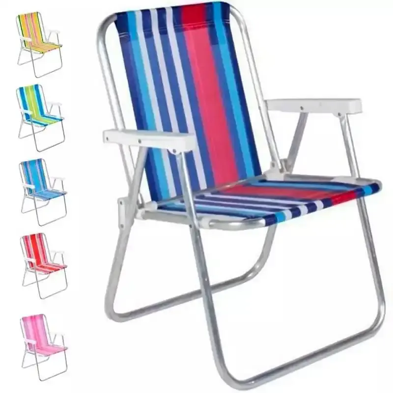 Cadeira de praia e piscina alta em alumínio kit 4 peças cores variadas 25500 BEL — fotografia 3