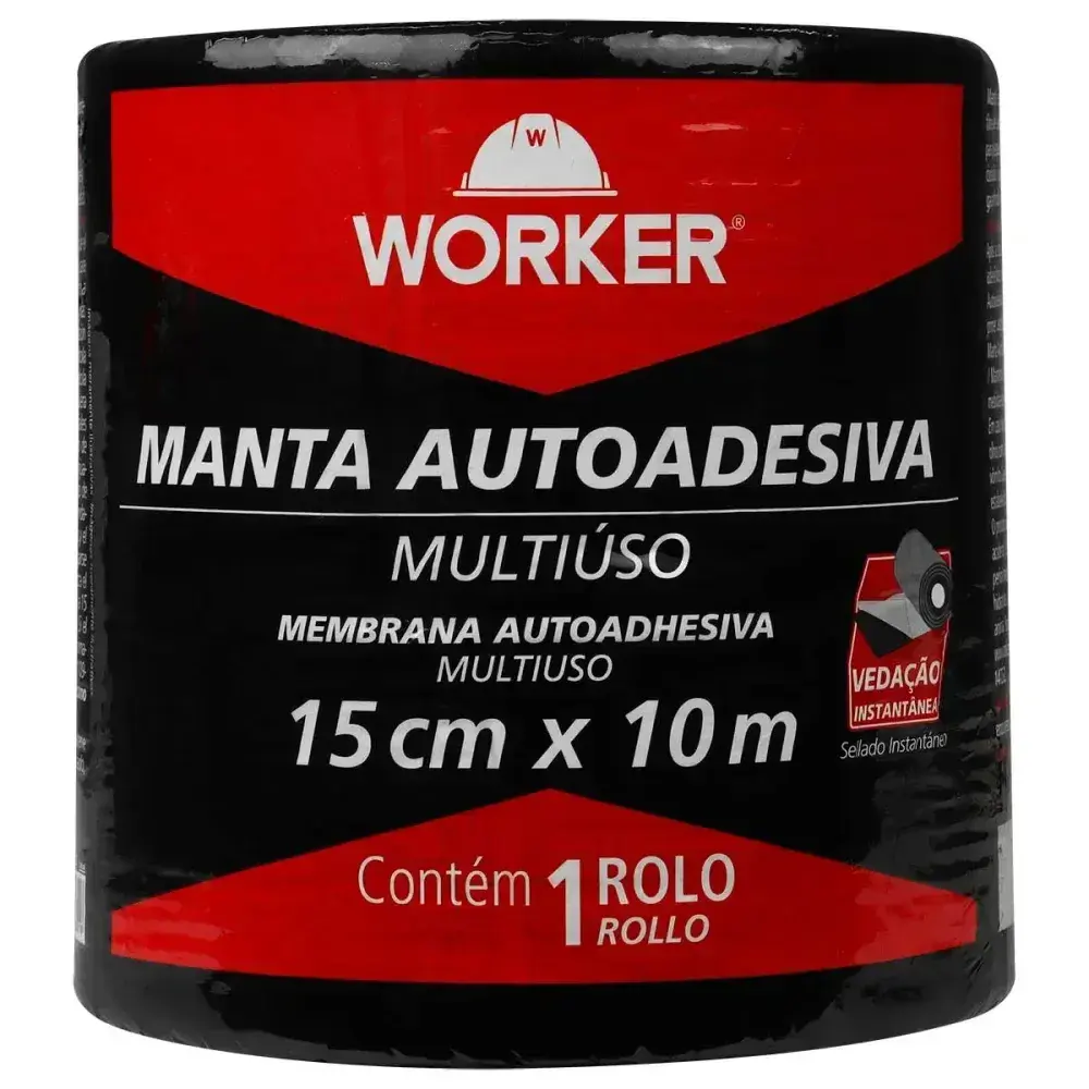 Fita manta asfáltica autoadesiva alumínio 15CM x 10M Worker — fotografia 7