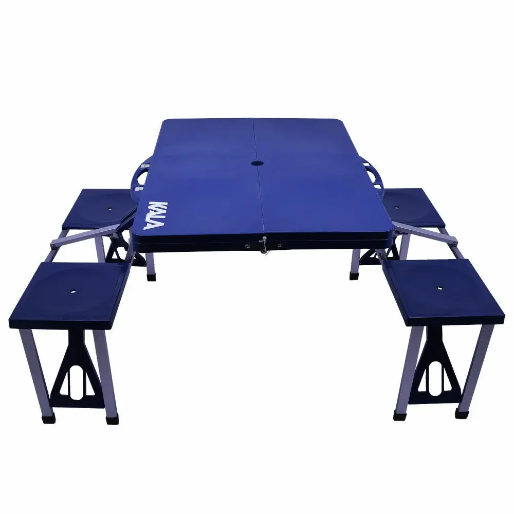 Mesa dobrável alumínio com 4 banquetas Kala — fotografia de referência