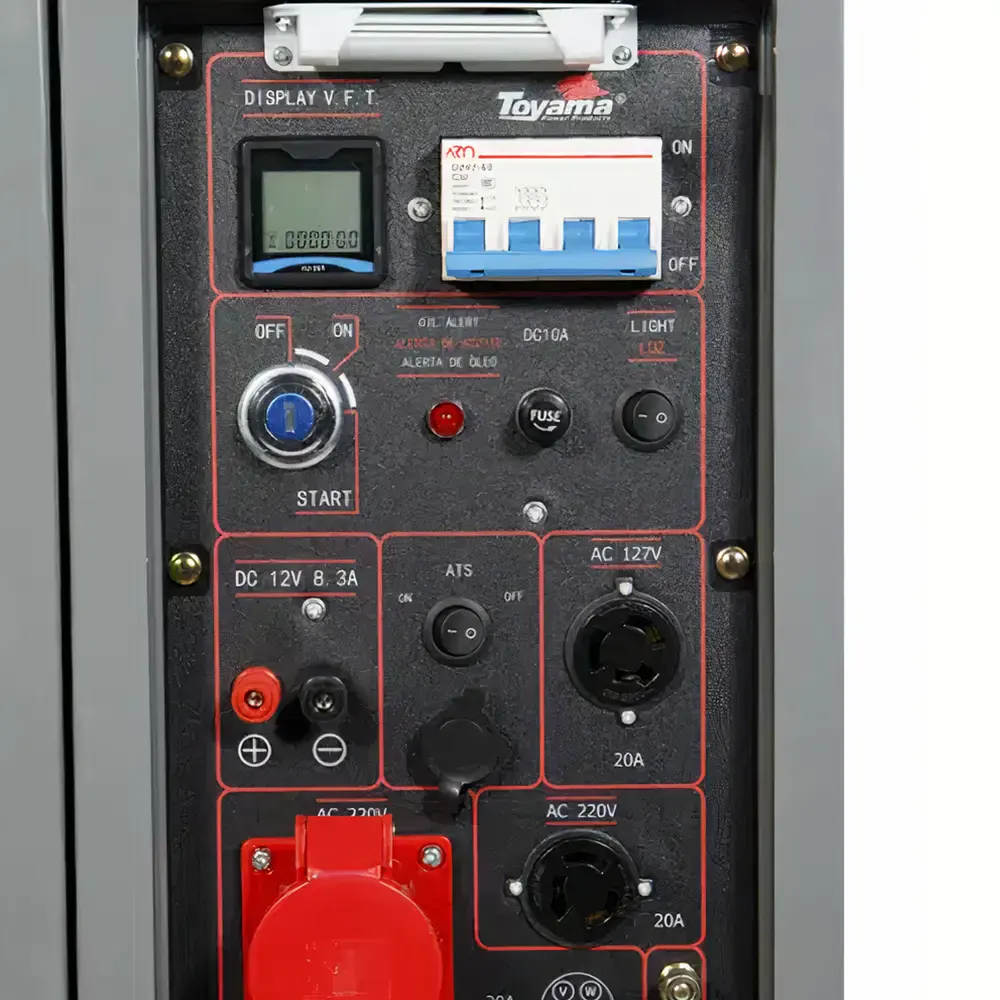 Gerador à diesel 7.5 KVA silencioso com partida elétrica trifásico 220V TDG8500SLE3DXP 251-076 Toyama — fotografia 5