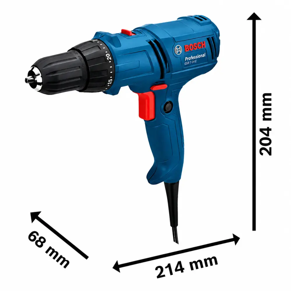 Parafusadeira e furadeira Bosch gsr 7-14E 400W com bolsa Bosch — fotografia 3