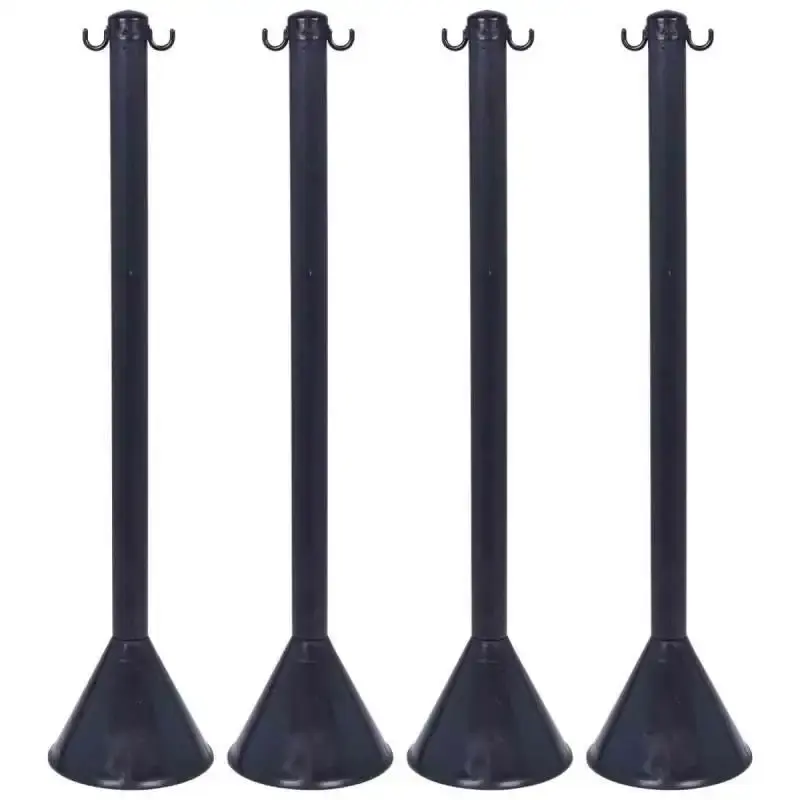Pedestal plástico para corrente 90 CM preto kit 4 unidades Plastcor