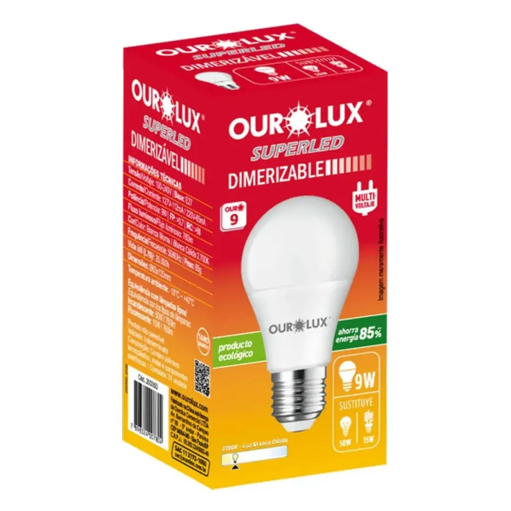 Lamp led bulb dimer. 9W 2700K biv E27 Ourolux — fotografia de referência