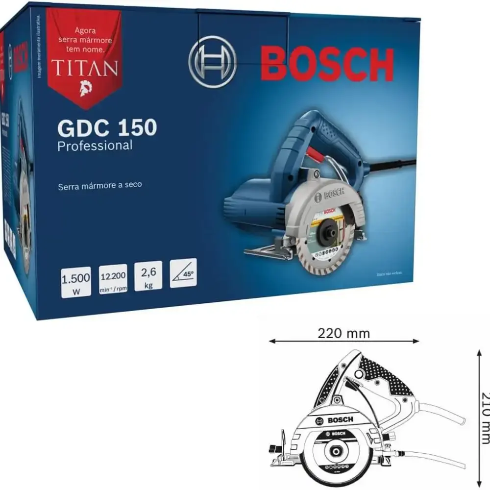 Serra mármore a seco GDC 150 titan 1500W 220V Bosch — fotografia 4