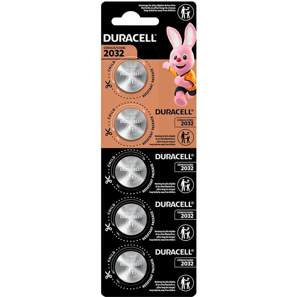 Bateria pilha moeda cr 2032 lithium 3V 5 unidades Duracell