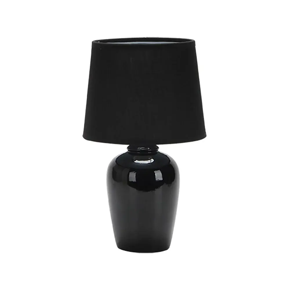 Abajur de cerâmica pottery E27 preto 32CM 25W 250V Taschibra