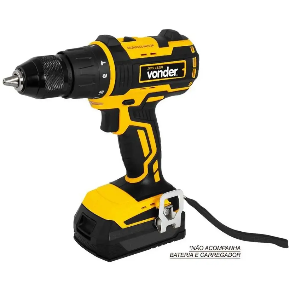 Parafusadeira/furadeira de impacto bateria intercambiável 18 v sem bateria carregador ipfv 1819I Vonder — fotografia 4