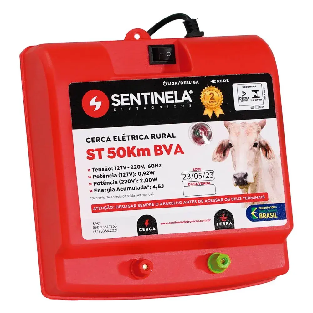 Eletrificador de cerca st 50KM biv Sentinela