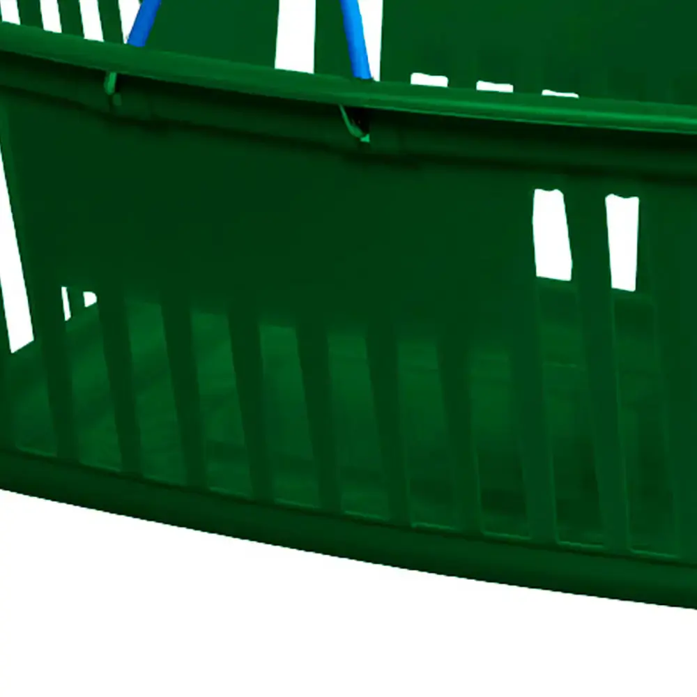 Cesta plástica com alça de metal 21.4 litros verde 8200 Plasnew — fotografia 5