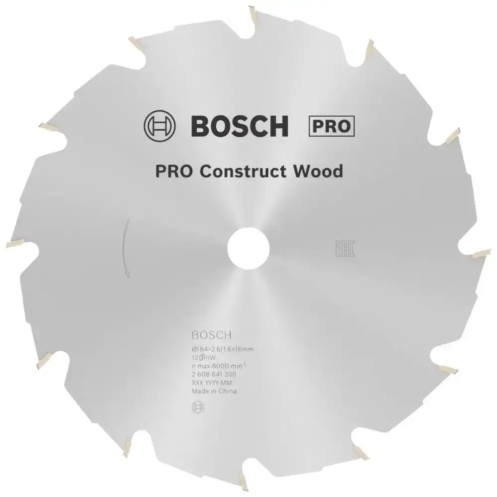 Disco de Corte ConstructWood 184 x 16 MM 12 Dentes BOSCH — fotografia de referência