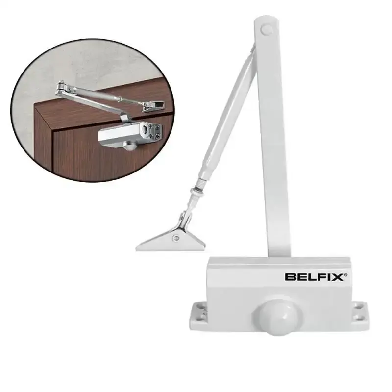 Mola automática branca para portas até 60KG 206001 BEL — fotografia de referência