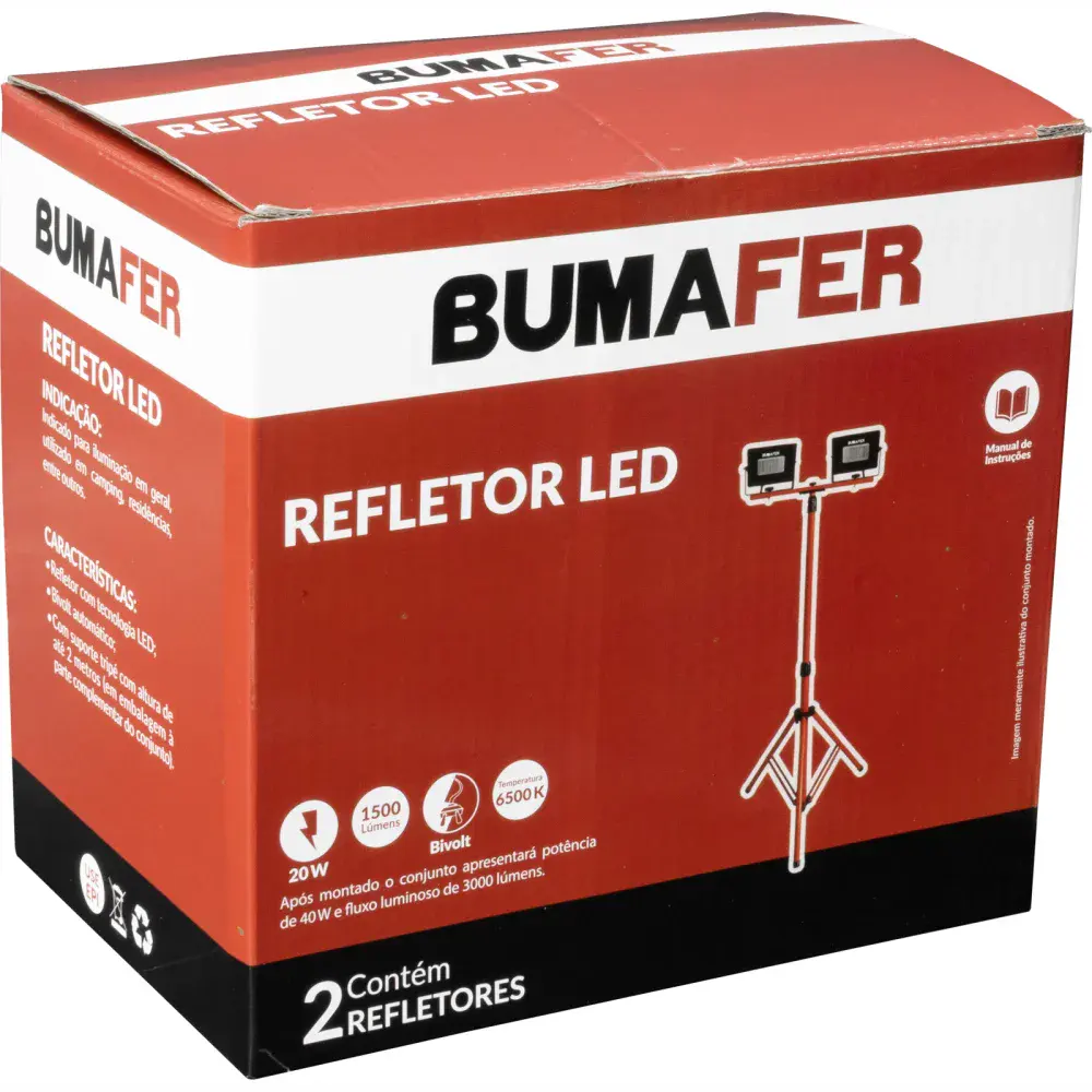 Refletor led duplo com suporte tripé Bumafer — fotografia 7