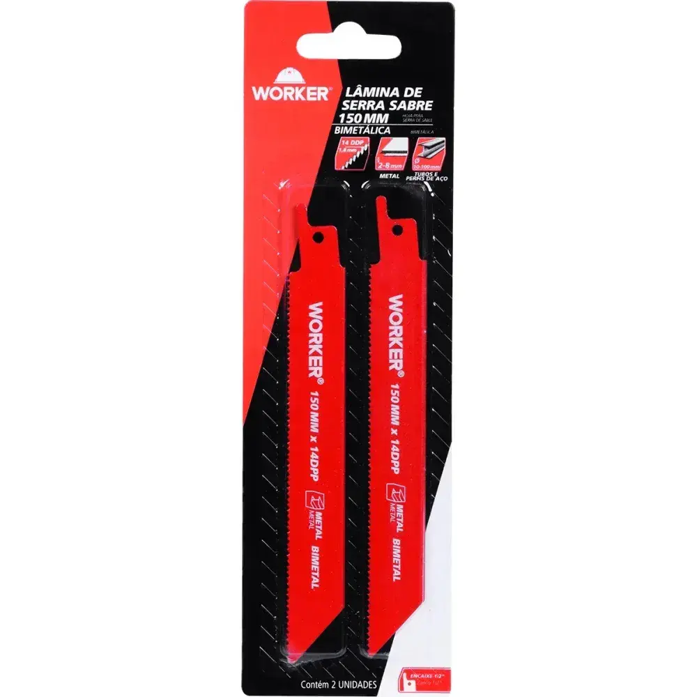 Lâmina para serra sabre bimetálica 1/2” 150MM 14 dentes Worker — fotografia 9