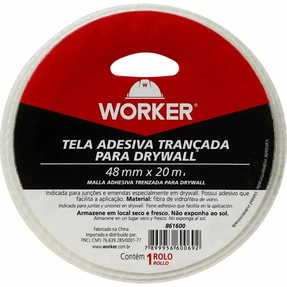 Tela adesiva para drywall trançada 48MMX20M Worker — fotografia 10