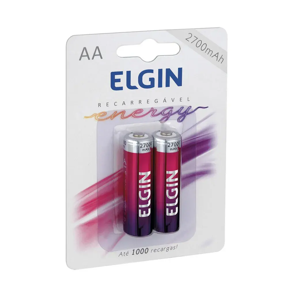 Pilha recarregável aa 2700MAH 2 pçs Elgin