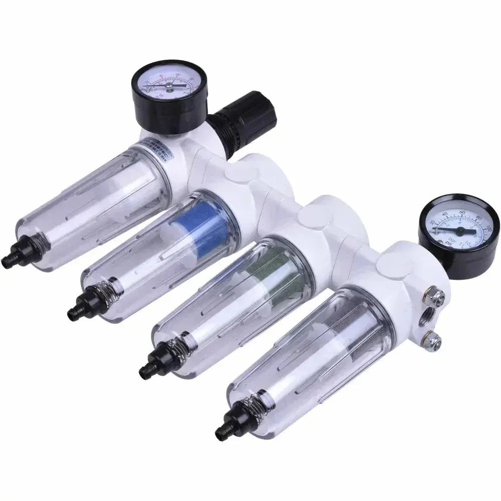 Filtro regulador de ar odontológico quadruplo mini 1/4 CJ041-M Pressure — fotografia 9