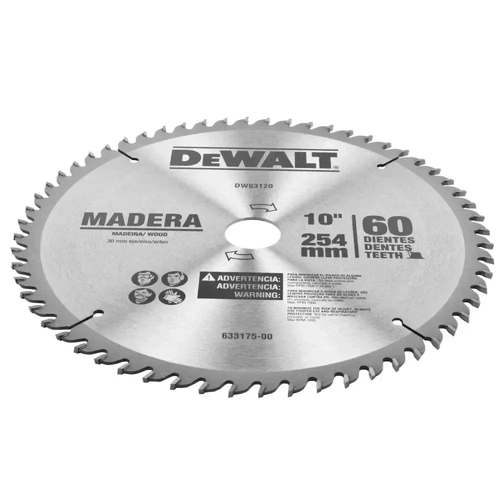Disco de serra para madeira 10” 60 dentes DWA03120 Dewalt — fotografia 8