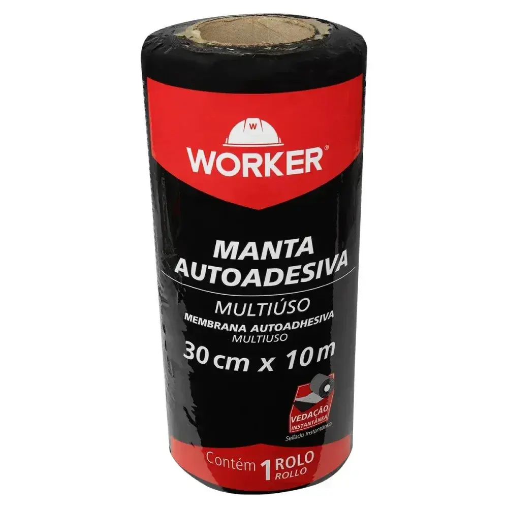 Fita manta asfáltica autoadesiva alumínio 30CM x 10M Worker — fotografia 8