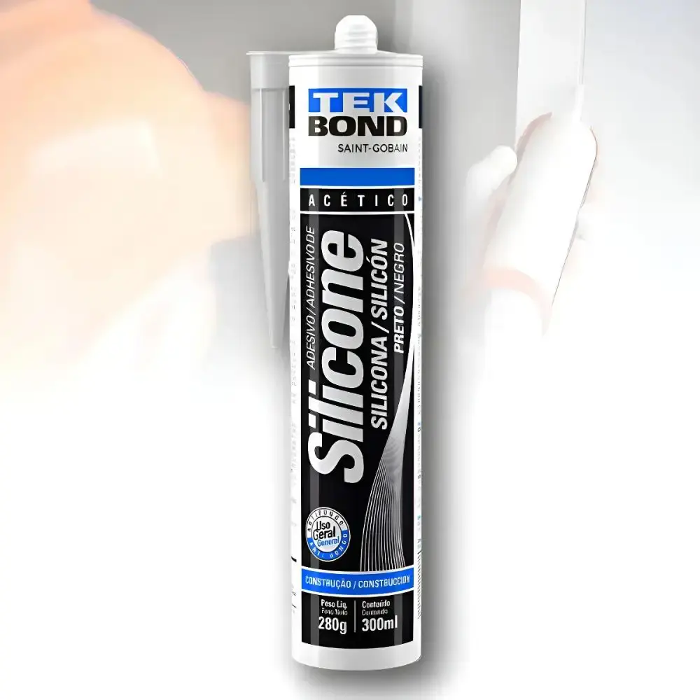 Silicone acético preto 256 gramas tekbond TEK Bond — fotografia 3