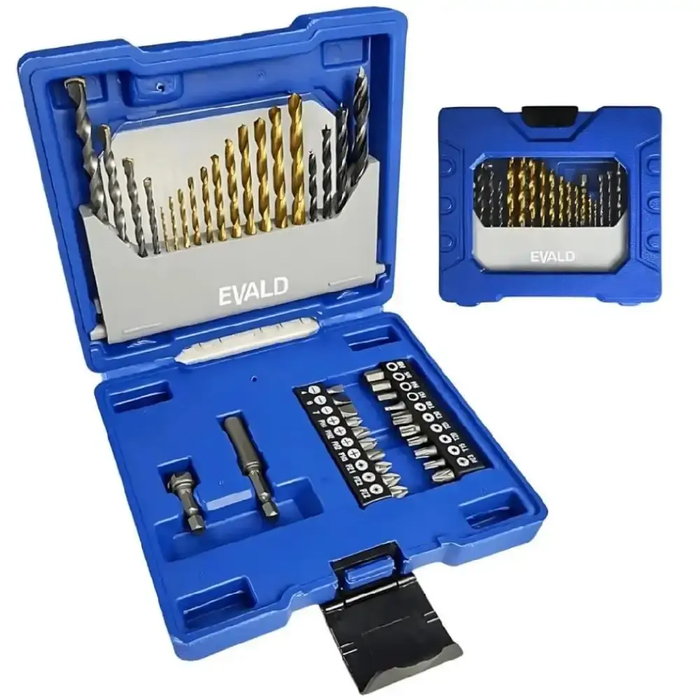 Parafusadeira 3,6V com maleta carregador e kit 81 acessório Makita e kit de pontas 41 peças evald — fotografia 3