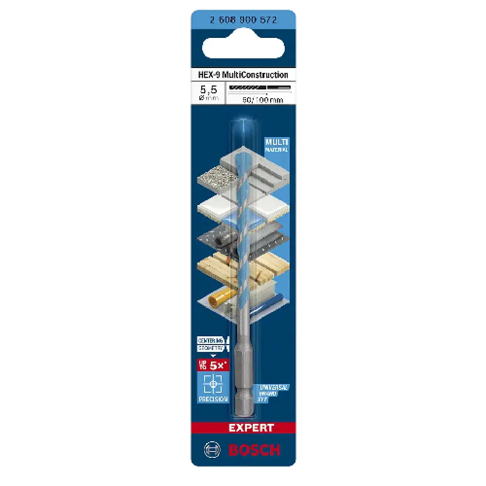 Broca HEX-9 5.5X60X100 multiconstruction Bosch — fotografia 3