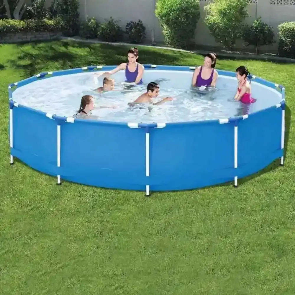 Piscina com armação 7.000 litros redonda diâmetro 3,6 metros com capa Mor — fotografia 5