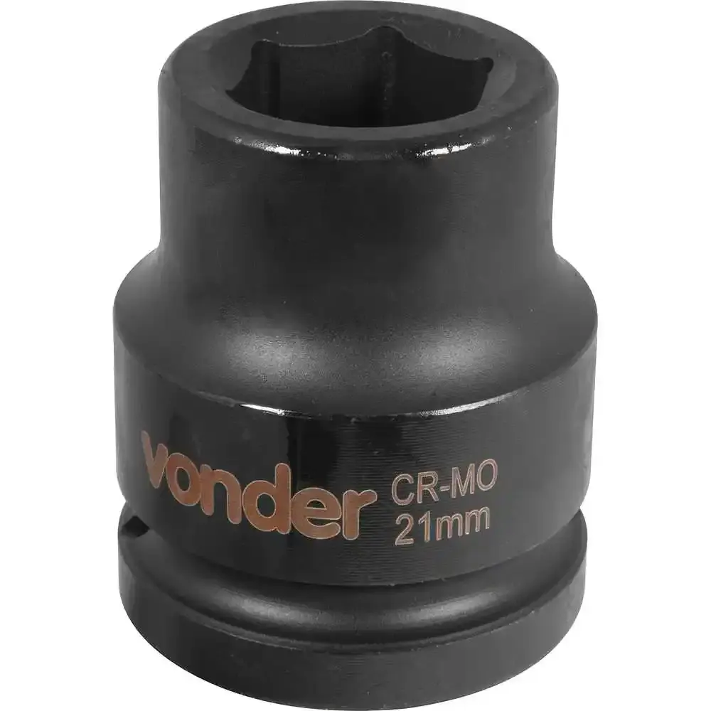 Soquete Sextavado de Impacto Encaixe 3/4 polegada 21Mm Cromado VONDER — fotografia 2
