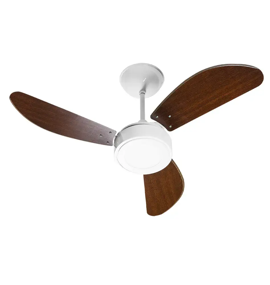 Ventilador de teto new ligth LED 130W 3 pás branco | tabaco Venti-delta 220 V — fotografia de referência