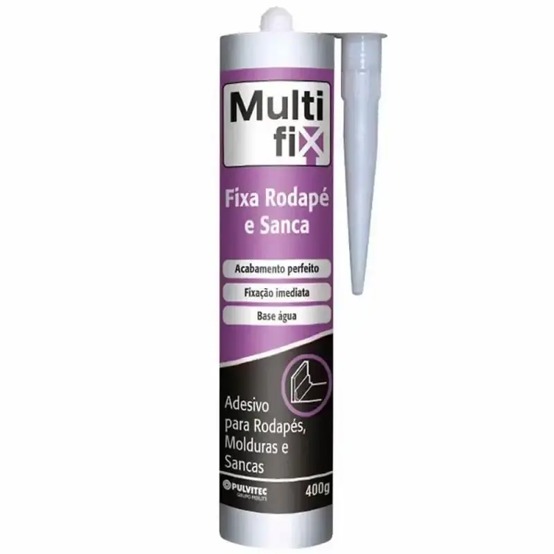 Cola adesivo rodapé e sanca multifix 400G ZA031 Pulvitec