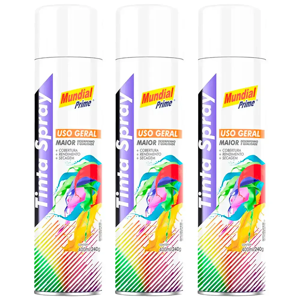 Tinta spray 400ML branco fosco 03 uni mundial prime — fotografia de referência