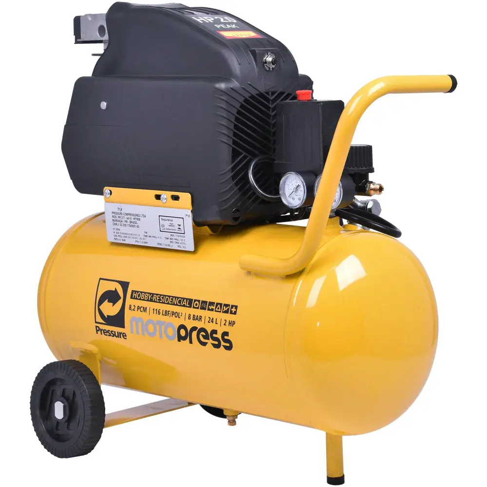 Moto compressor de ar motopress 2HP 8,2PCM 24L 127V Pressure — fotografia 2