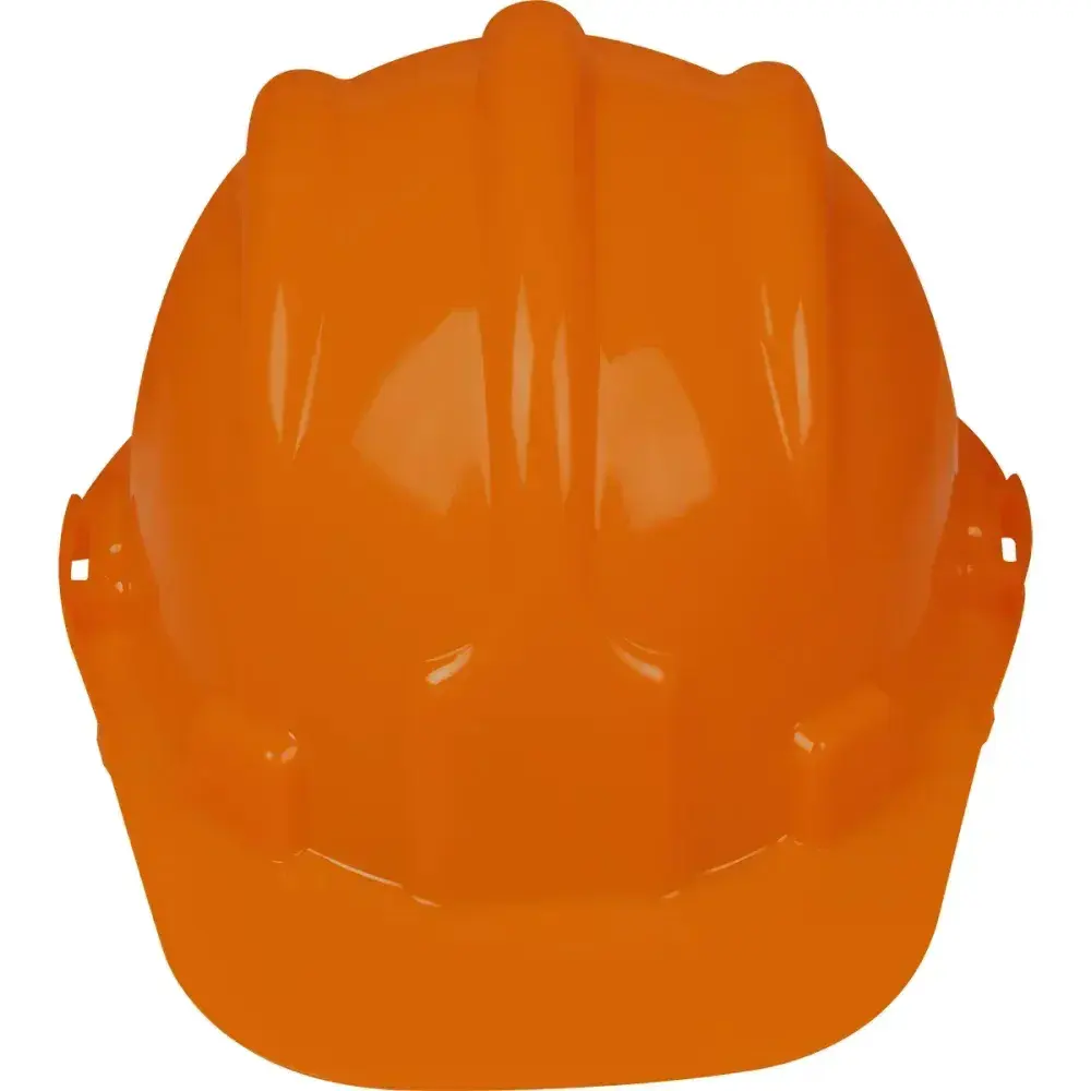 Capacete de segurança com carneira e aba frontal laranja Worker — fotografia 4