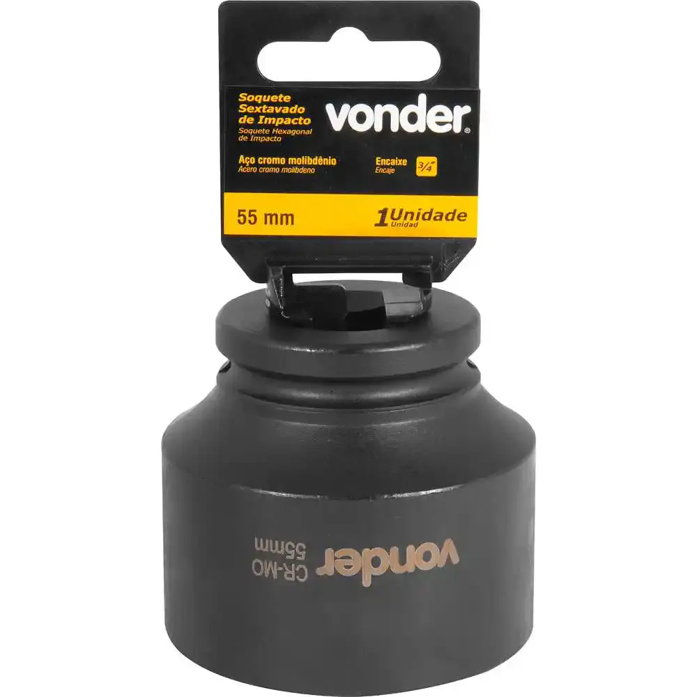 Soquete Sextavado Impacto Encaixe 3/4 polegada 55MM Cromado VONDER — fotografia 2