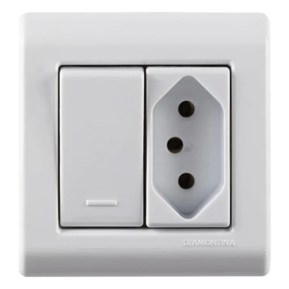 Caixa de sobrepor 1 interruptor 10A 250V 1 tomada 2P+T Tramontina — fotografia 2