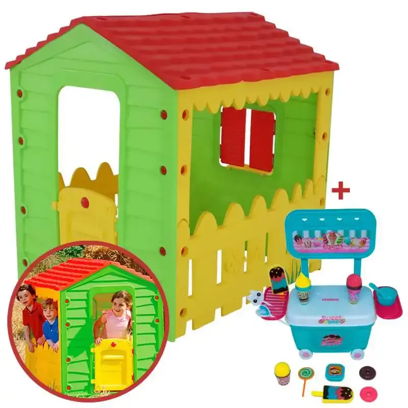 Casinha de brinquedo infantil fazendinha my little farm BEL + mini kit — fotografia de referência