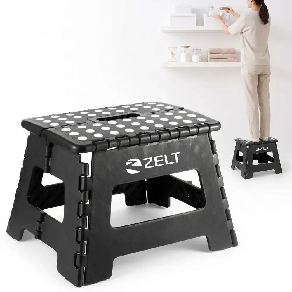 Banqueta Plástica Multiuso Portátil Dobrável 35 x 29 x 22 cm até 150 kg ZELT — fotografia de referência