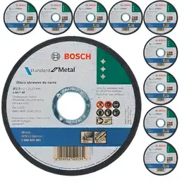 Disco de corte 115 MM x 1,0 MM standard for metal kit com 10 unidades Bosch — fotografia 2