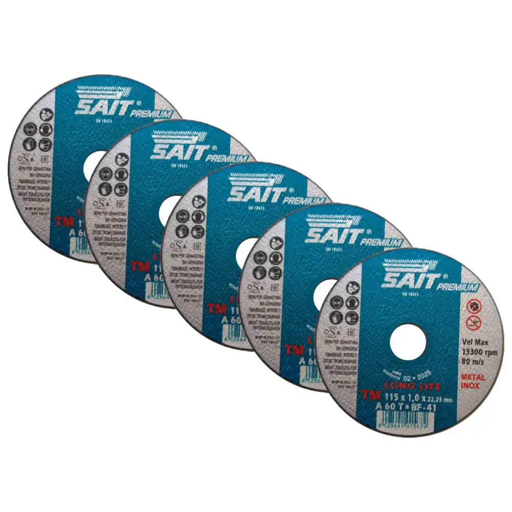 Disco de Corte Inox 4.1/2 Pol x 1 mm A60T 01567 5 Unidades SAIT