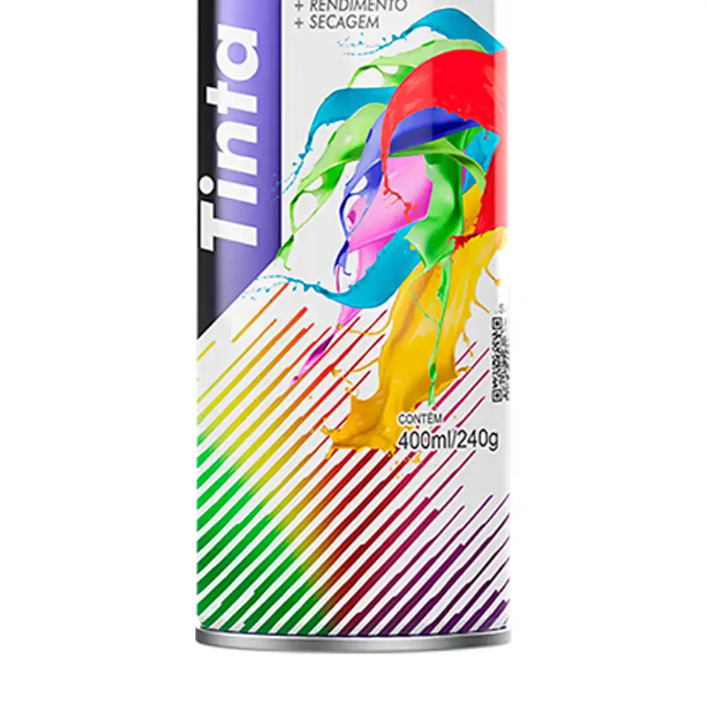Tinta Spray 400 ml Preto Fosco com 02 Uni MUNDIAL PRIME — fotografia 5