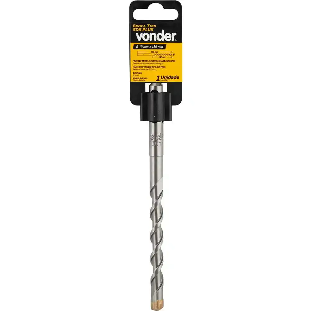 Broca com Encaixe SDS PLUS 4 cortes 10 x 160 MM VONDER — fotografia 4