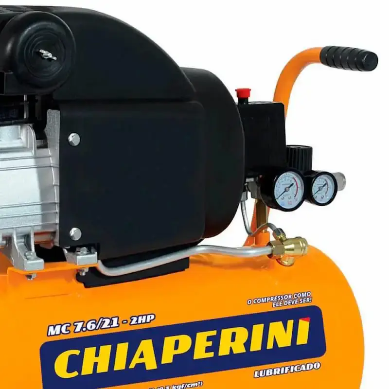 Compressor motocompressor de ar 2 HP 21 litros 7,6 PÉS MC 7.6/21 Chiaperini + kit de acessórios 220 V — fotografia 5