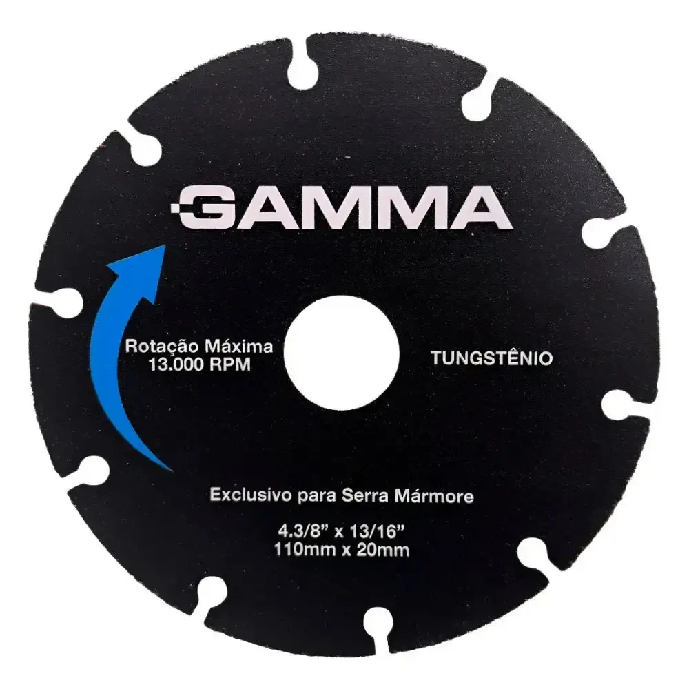 Disco de Corte para Madeira 110 mm Tungstênio GAMMA — fotografia de referência