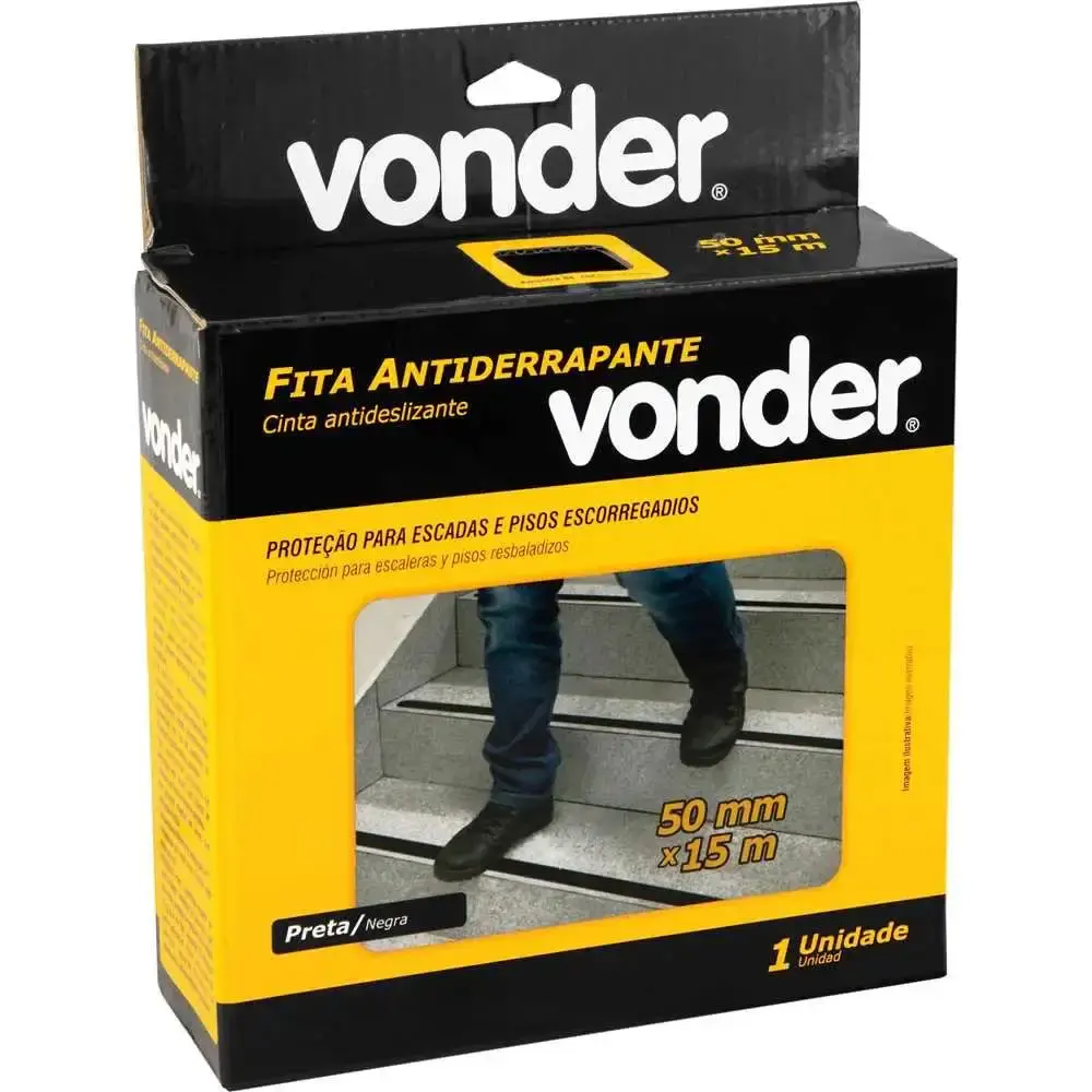 Fita Antiderrapante 50 MM x 15 Metros Preta VONDER — fotografia 5