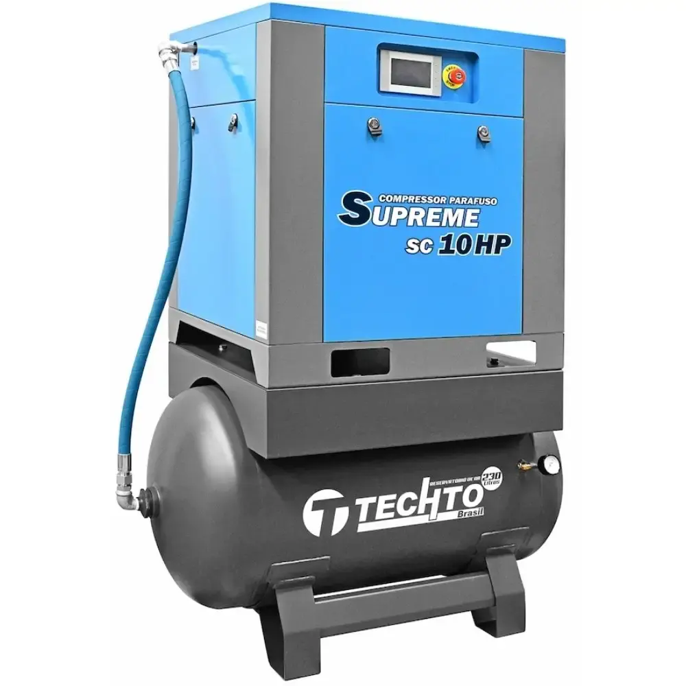 Compressor de parafuso supreme com reservatório 230L 10HP 10BAR 380V SC10 techto — fotografia 2
