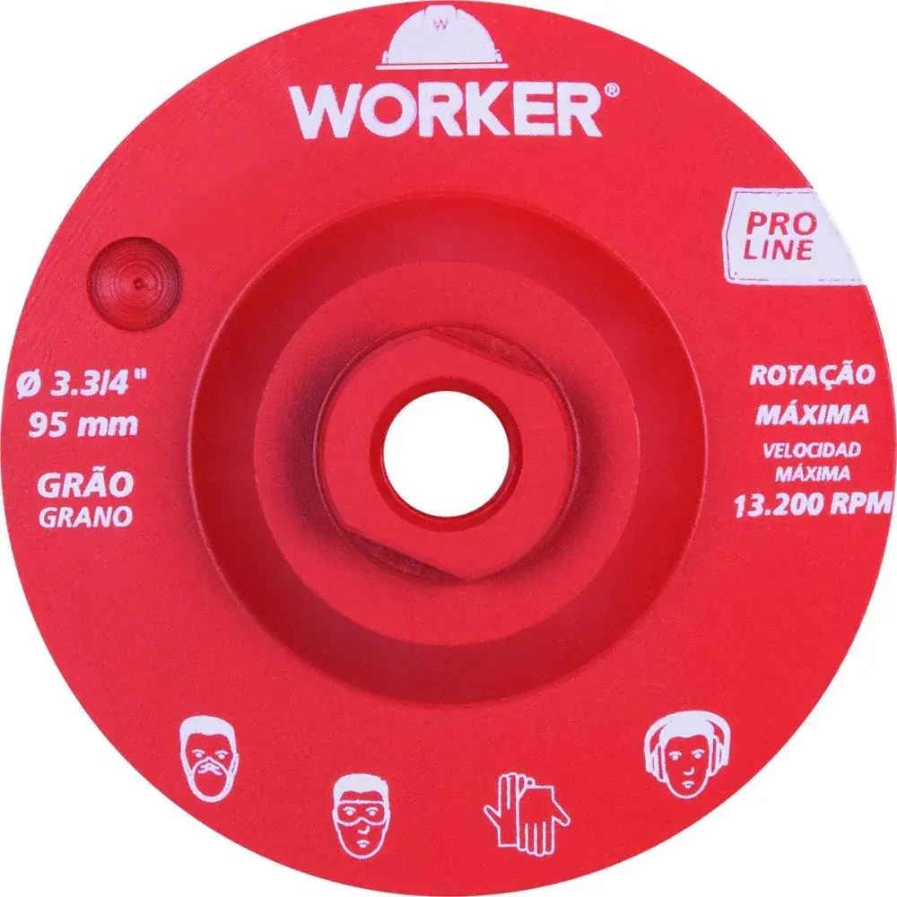 Rebolo diamantado liso 13.200RPM M14 95MM grão 180 Worker — fotografia 6