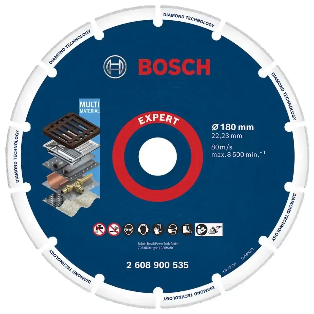 Disco de Corte Diamantado 7POL x 22,2mm para Metal EXPERT BOSCH — fotografia de referência
