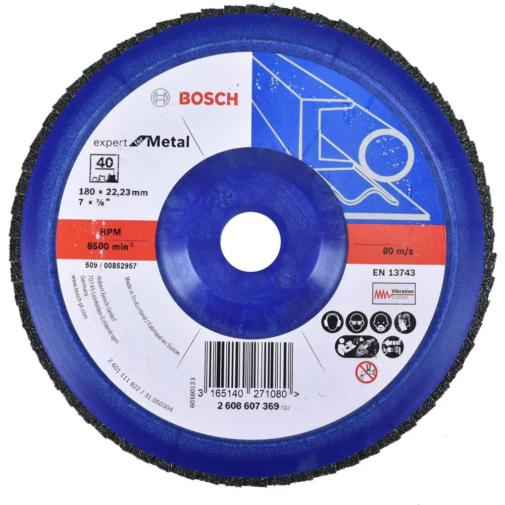 Lixa disco flap 180MM G40 professional for metal da Bosch — fotografia de referência